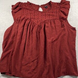 Women's Red Sleeveless Top